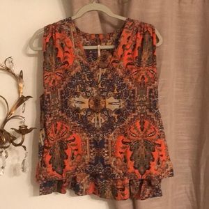 Free People Flowy and Vibrant Blouse